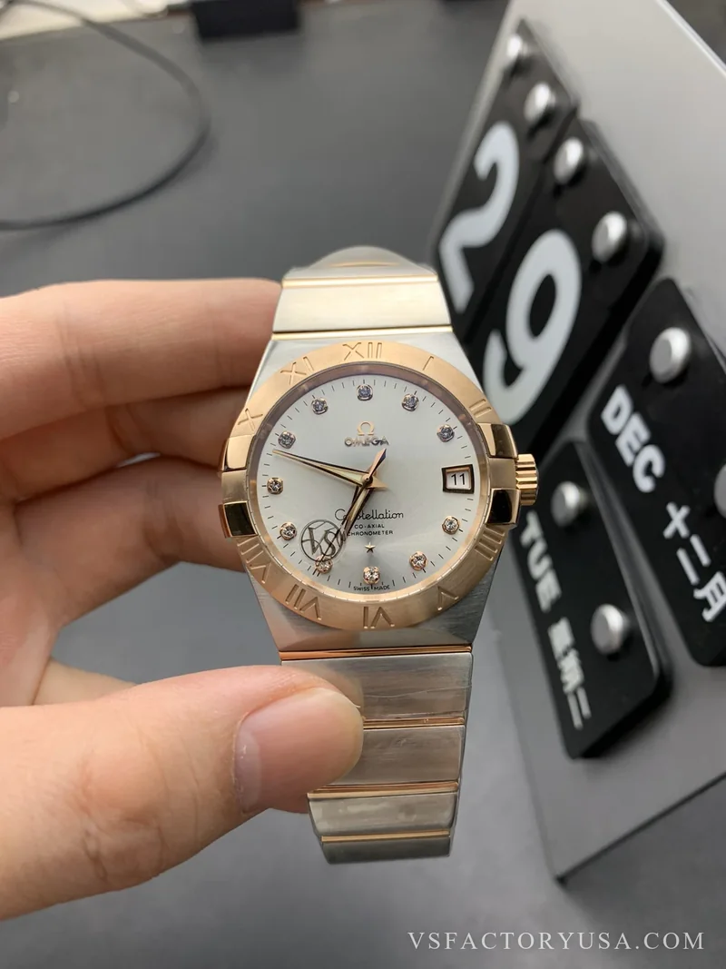 Omega Constellation 38mm Two-Tone Rose Gold Diamond Dial 1:1 Super Clone