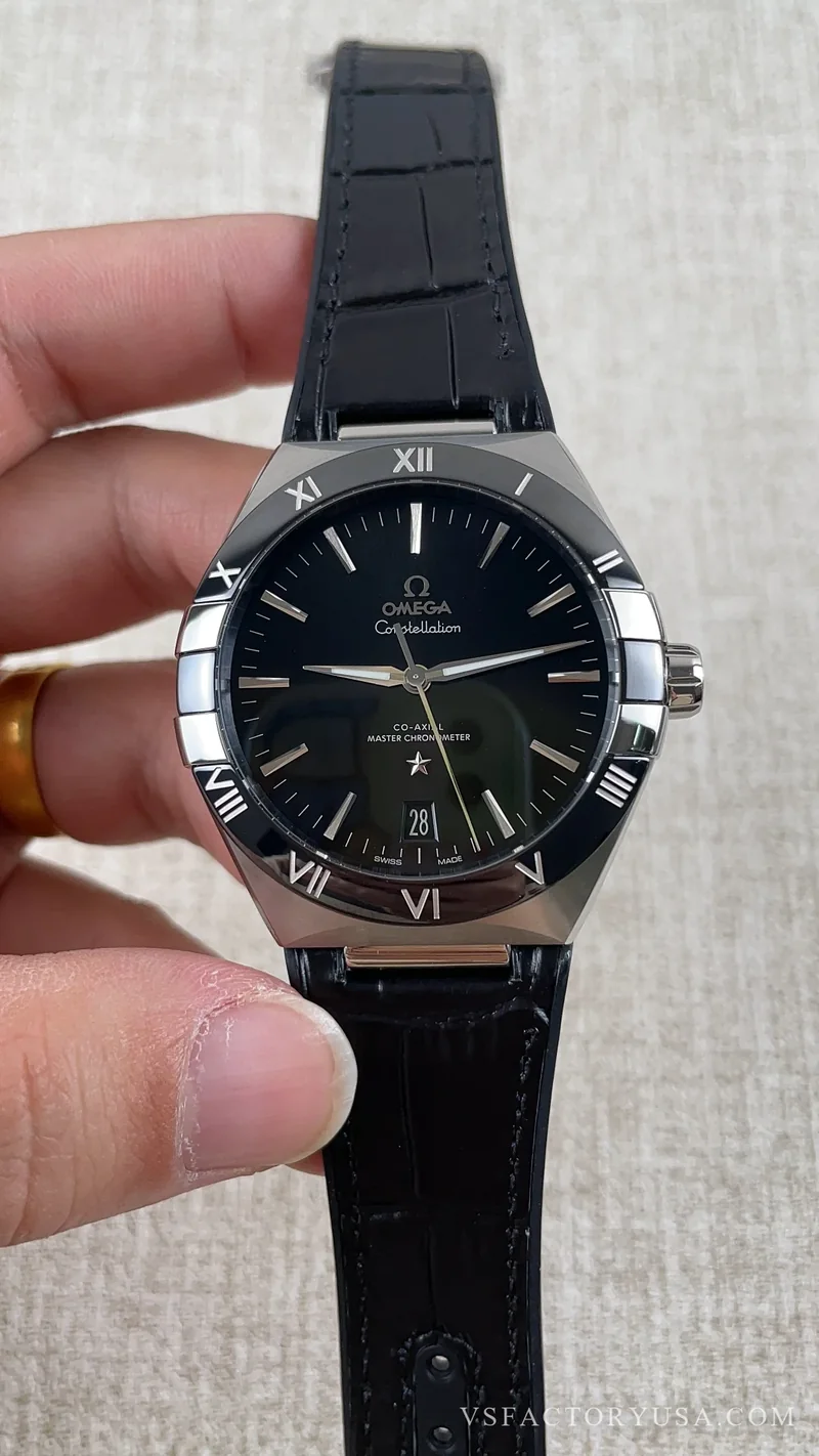 Omega Constellation 41mm Steel Black Ceramic Bezel Black Dial 1:1 Super Clone
