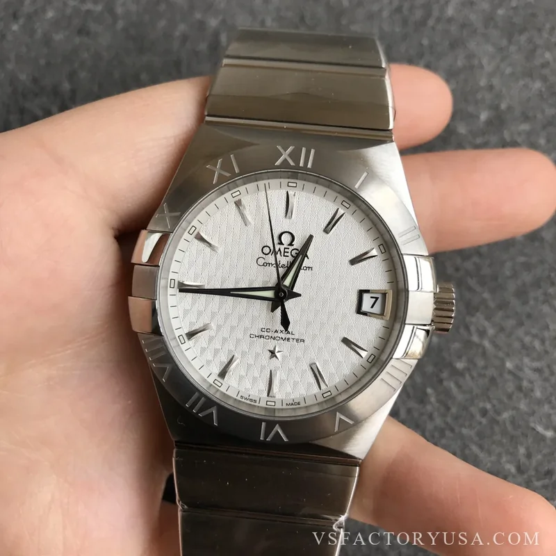 Omega Constellation Co-Axial 38mm Silver Textured Dial 1:1 Super Clone
