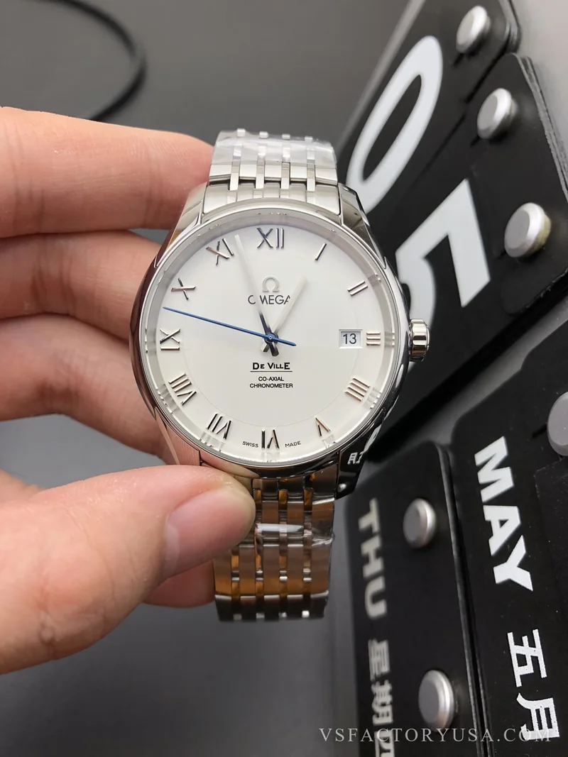 Omega De Ville Hour Vision 41mm Silver Dial Roman Numerals 1:1 Super Clone