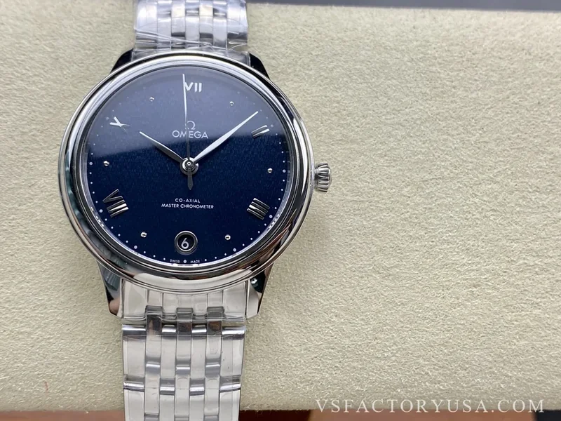 Omega De Ville Prestige 40mm Dark Blue Dial Stainless Steel Bracelet 1:1 Super Clone