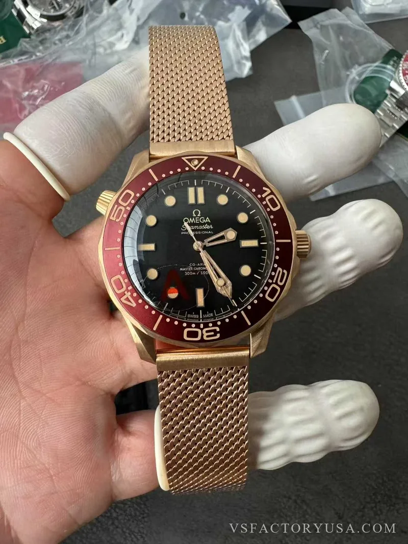 Omega Seamaster Diver 300M 007 No Time To Die Matte Tropical Brown/Black Dial Titanium Mesh Bracelet 1:1 Super Clone