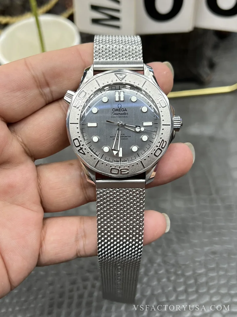 Omega Seamaster Diver 300M 42mm James Bond 60th Anniversary Mesh Bracelet 1:1 Super Clone