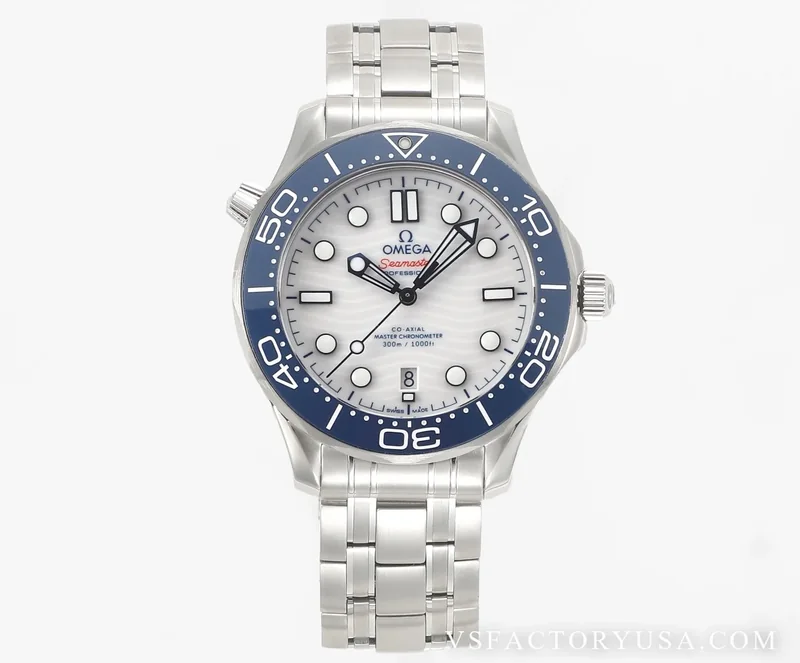 Omega Seamaster Diver 300M 42mm White Dial Blue Bezel 1:1 Super Clone