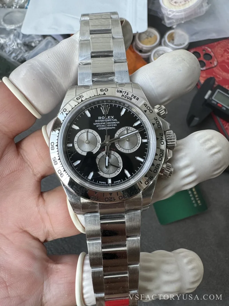 Rolex Cosmograph Daytona 40mm Black Dial White Gold 1:1 Super Clone