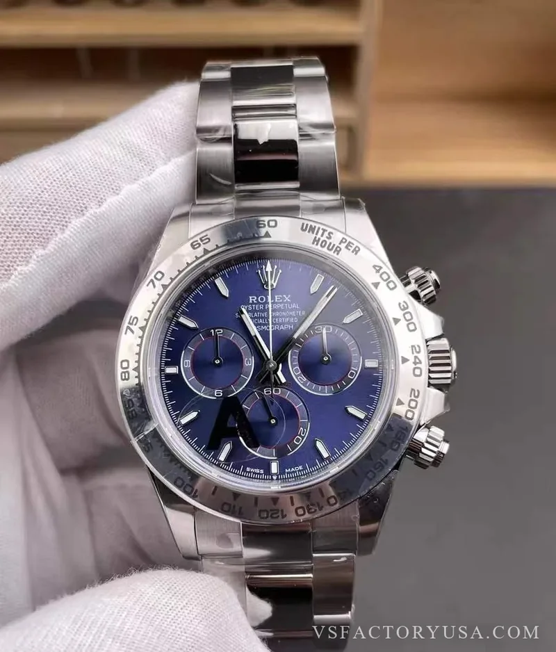 Rolex Cosmograph Daytona 40mm Blue Dial White Gold 1:1 Super Clone
