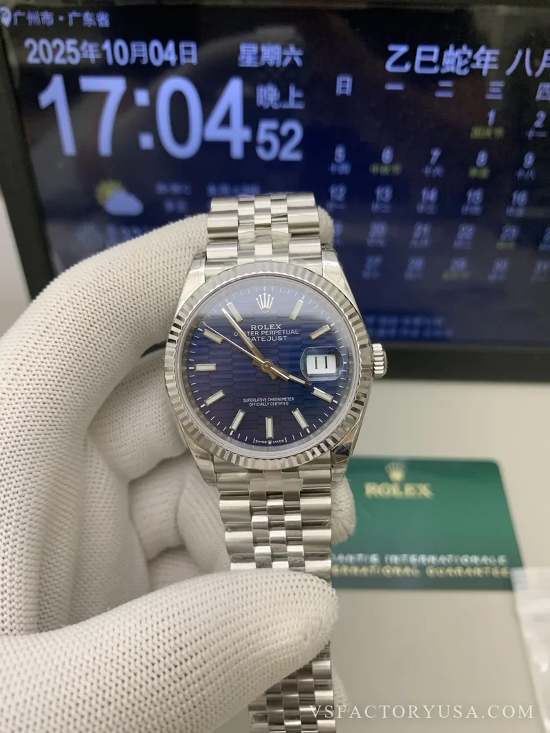 Rolex Datejust 36mm Blue Fluted Motif Dial Jubilee Bracelet 1:1 Super Clone