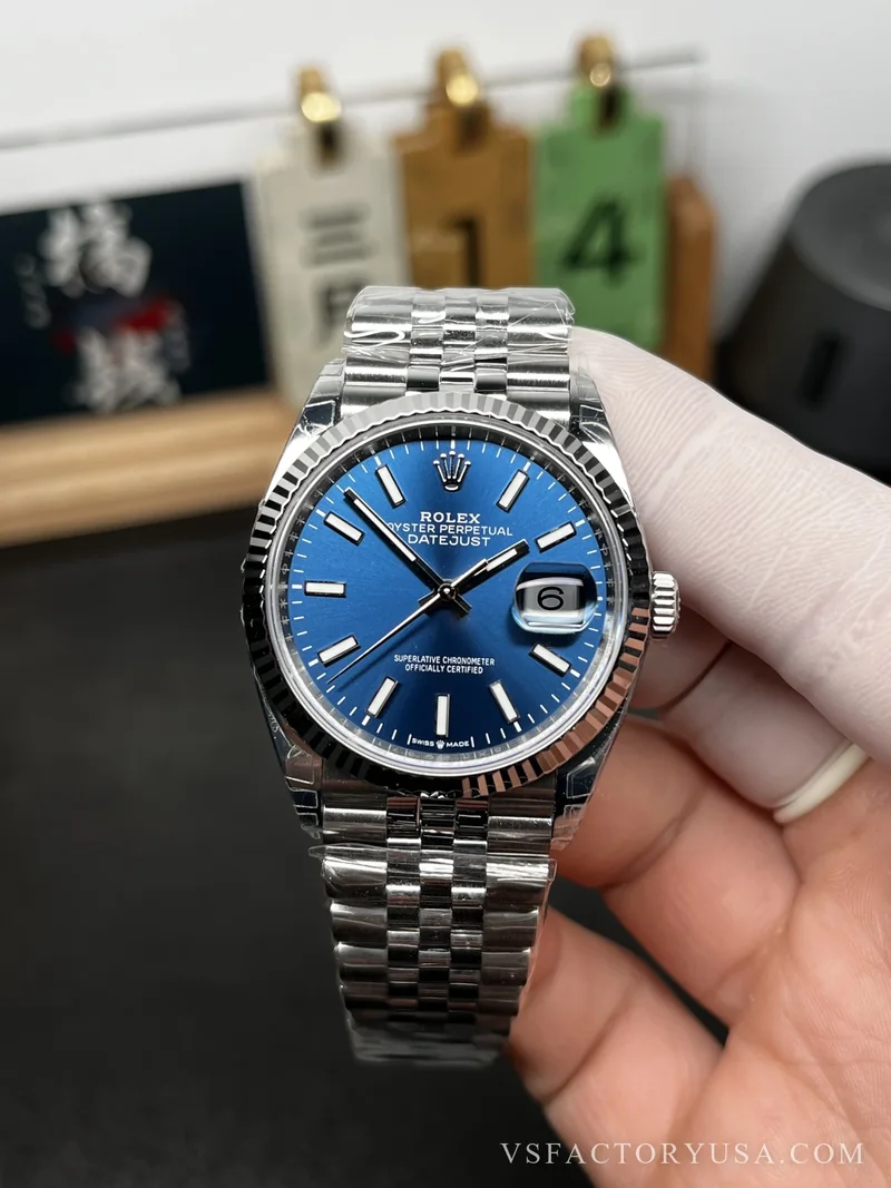 Rolex Datejust 36mm Sunburst Blue Dial Jubilee Bracelet 1:1 Super Clone