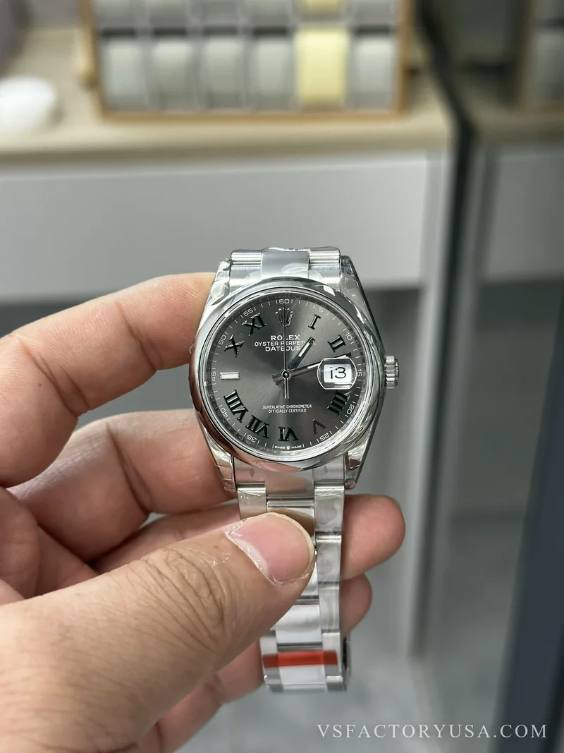 Rolex Datejust 36mm Wimbledon Dial Smooth Bezel Oyster Bracelet 1:1 Super Clone
