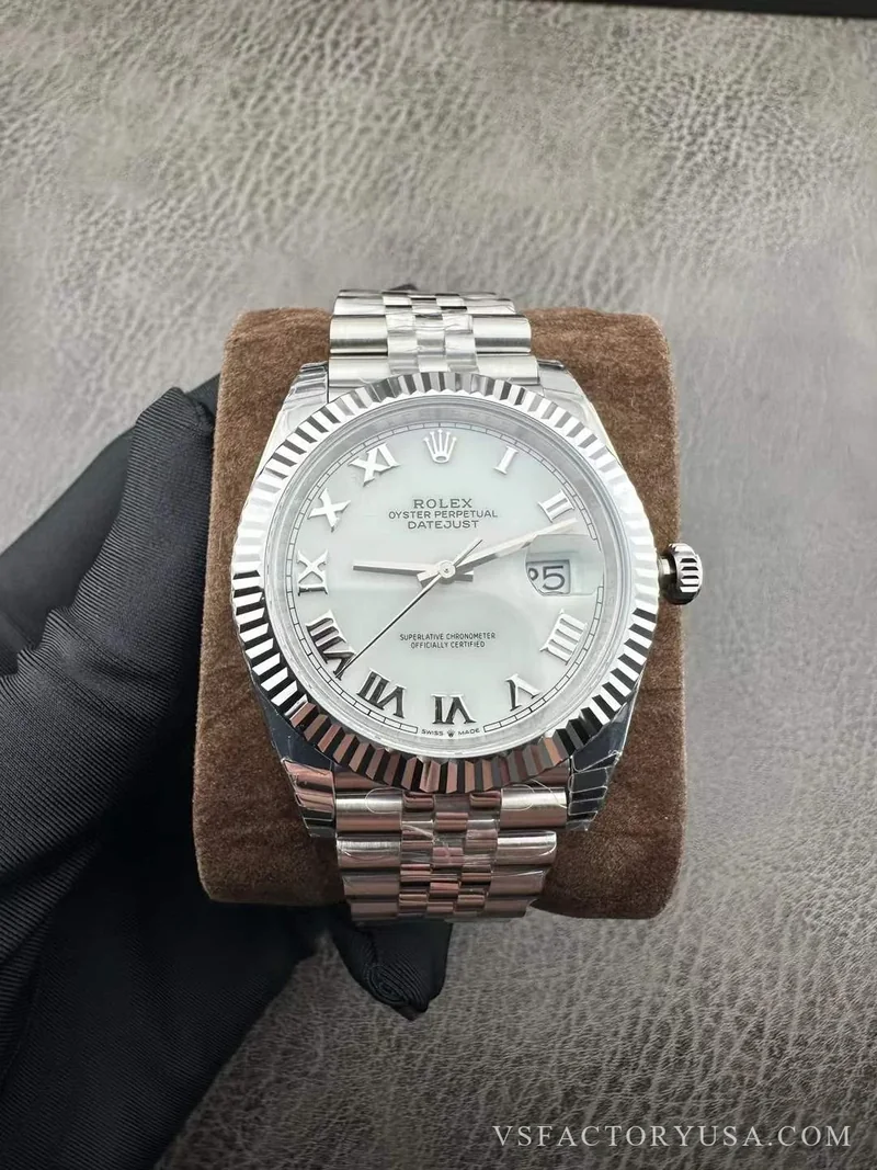 Rolex Datejust 41 White Roman Dial Jubilee Bracelet 1:1 Super Clone