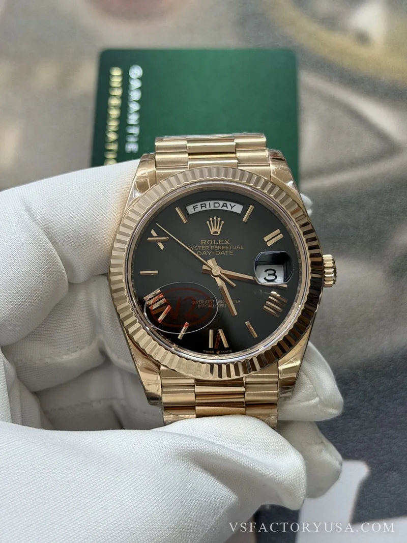 Rolex Day-Date 40mm Everose Gold Ombré Grey Roman Dial 1:1 Super Clone
