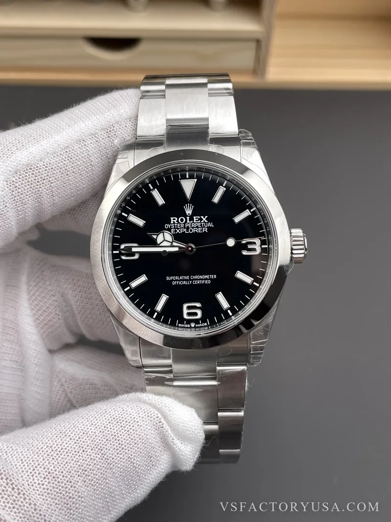 Rolex Explorer 40mm Black 3-6-9 Dial Smooth Bezel Oyster Bracelet 1:1 Super Clone