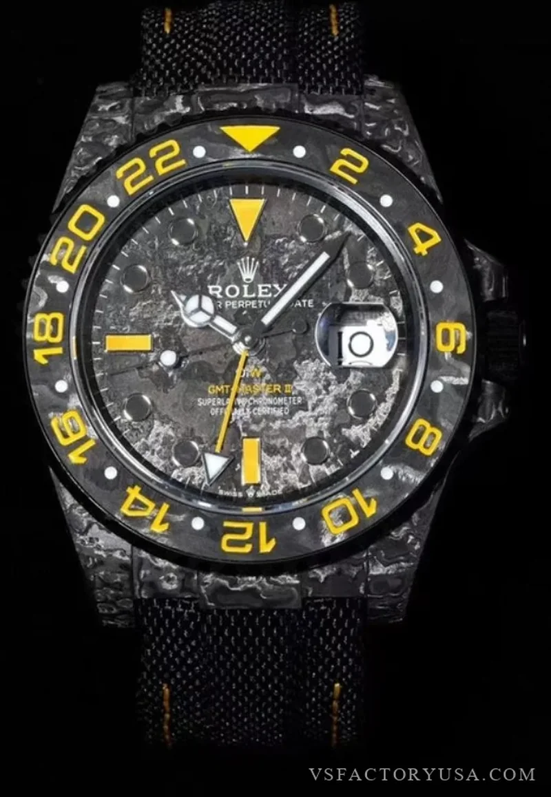Rolex GMT-Master II DiW Carbon Yellow Forged Carbon Fiber (Custom Edition) 1:1 Super Clone