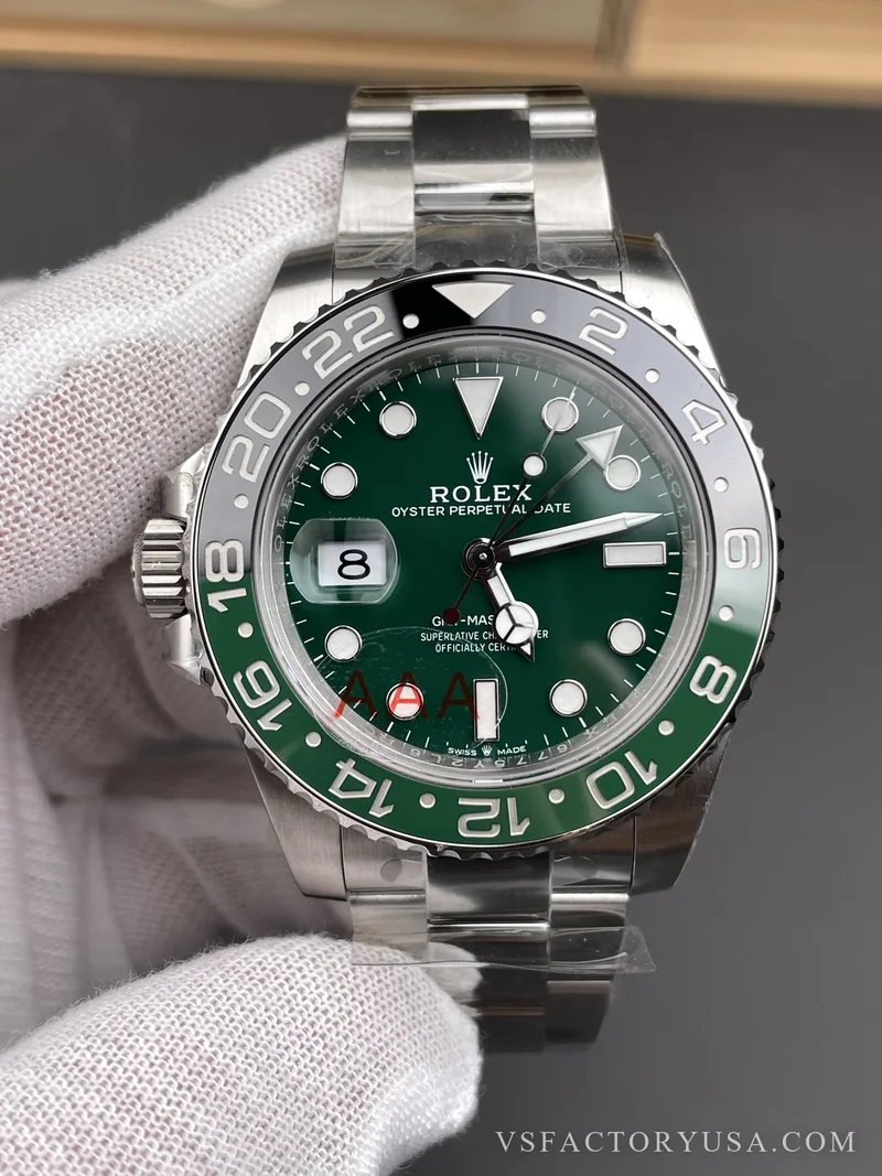 Rolex GMT-Master II Left-Handed Green Dial Black/Green Ceramic Bezel SpriteOyster Bracelet 1:1 Super Clone