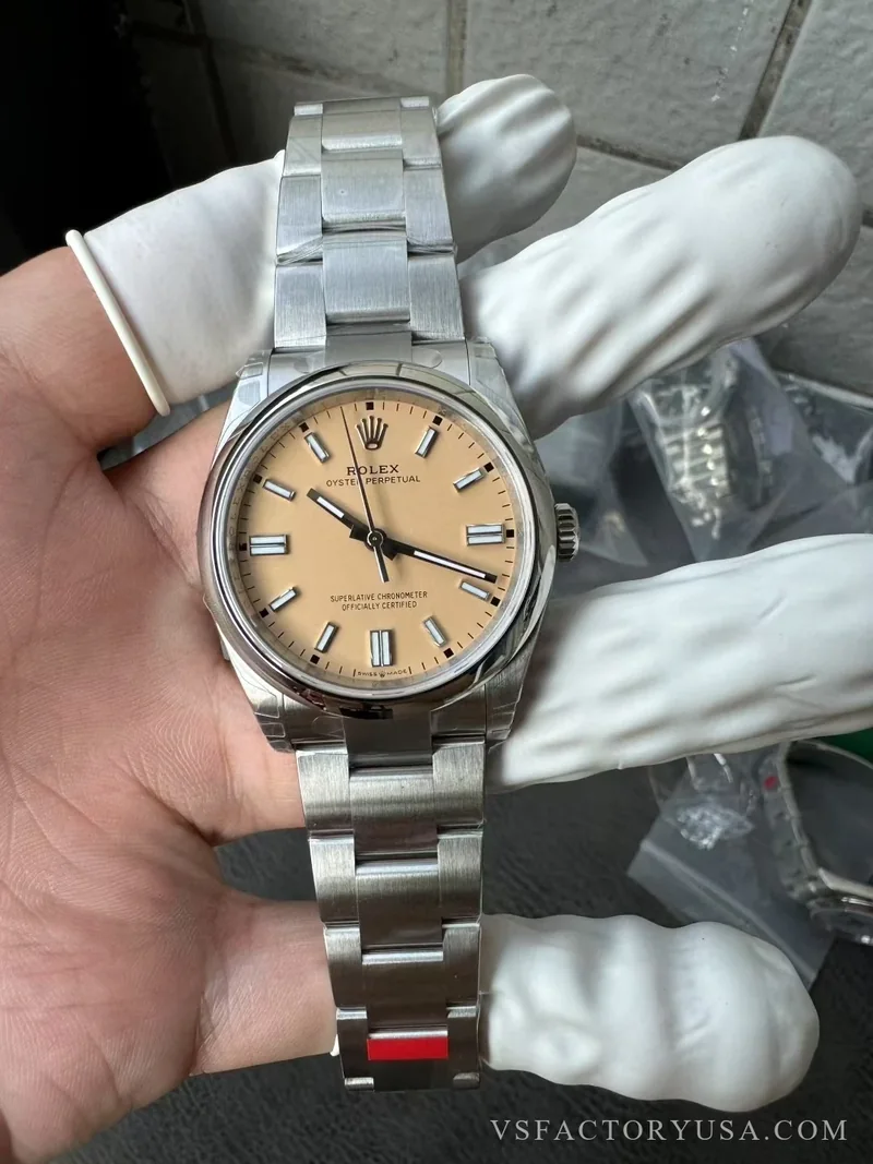 Rolex Oyster Perpetual 36mm Candy Pink Lacquer Dial Smooth Bezel Oyster Bracelet 1:1 Super Clone