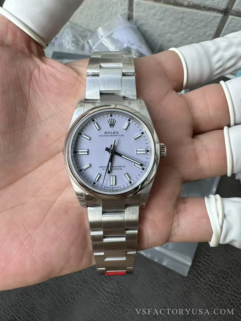 Rolex Oyster Perpetual 36mm Lavender / Lilac Dial Smooth Bezel Oyster Bracelet 1:1 Super Clone