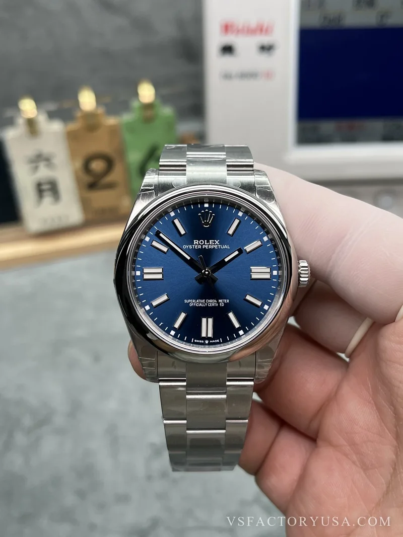 Rolex Oyster Perpetual 41mm Bright Blue Dial 1:1 Super Clone