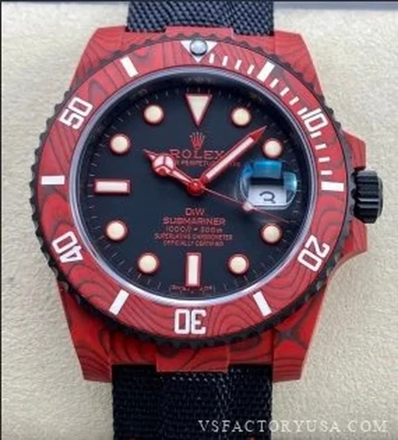 Rolex Submariner Date DiW Red Devil Layered Red Carbon (Custom Edition) 1:1 Super Clone