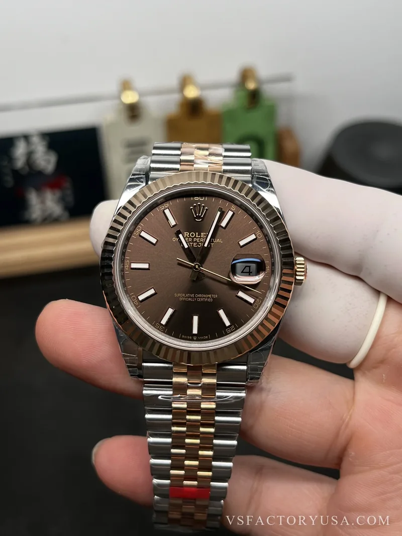 Rolex (VSF) Rolex Datejust 41 126331 Chocolate Dial Two-Tone Everose Gold 1:1 Super Clone