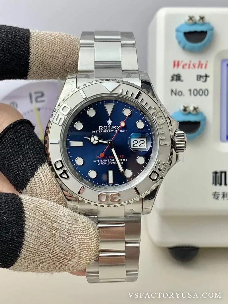 Rolex Yacht-Master 40mm Blue Sunburst Dial Platinum Bezel Oyster Bracelet 1:1 Super Clone