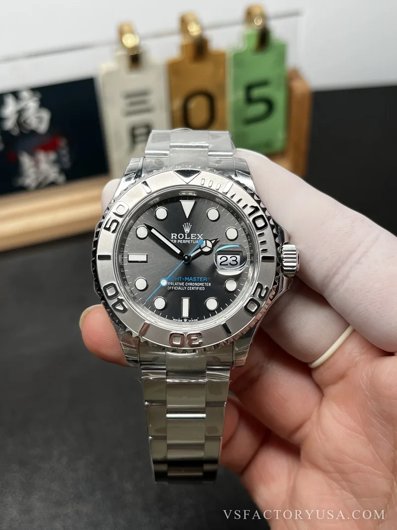 Rolex Yacht-Master 40mm Slate Rhodium Dial Platinum Bezel Oyster Bracelet 1:1 Super Clone